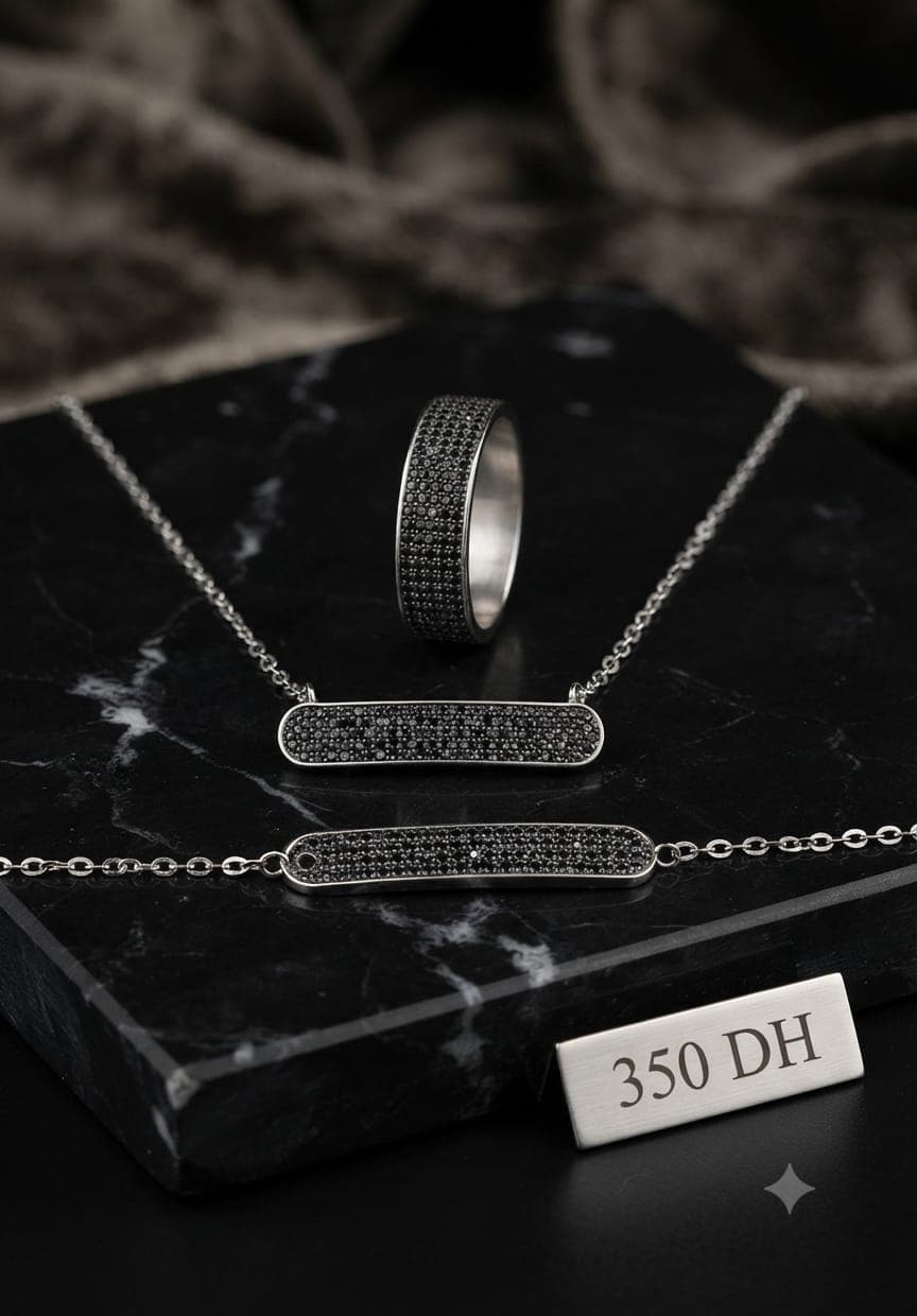 Parure en argent noir
