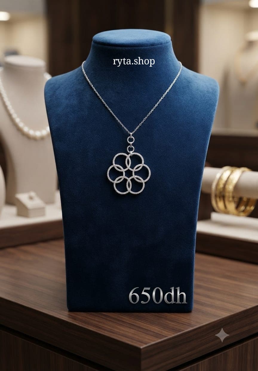 Collier en Argent avec Pendentif Floral